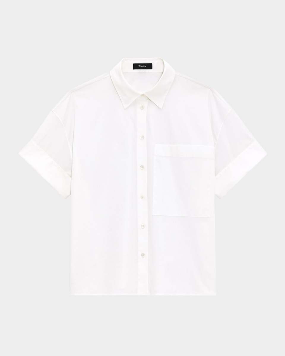 Cotton Cuffed Pocket Shirt